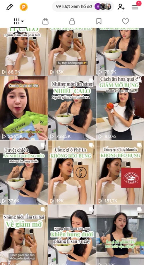 Kênh TikTok Weyes Vietnam: video 758,5K, 256,5K, 181,7K lượt xem